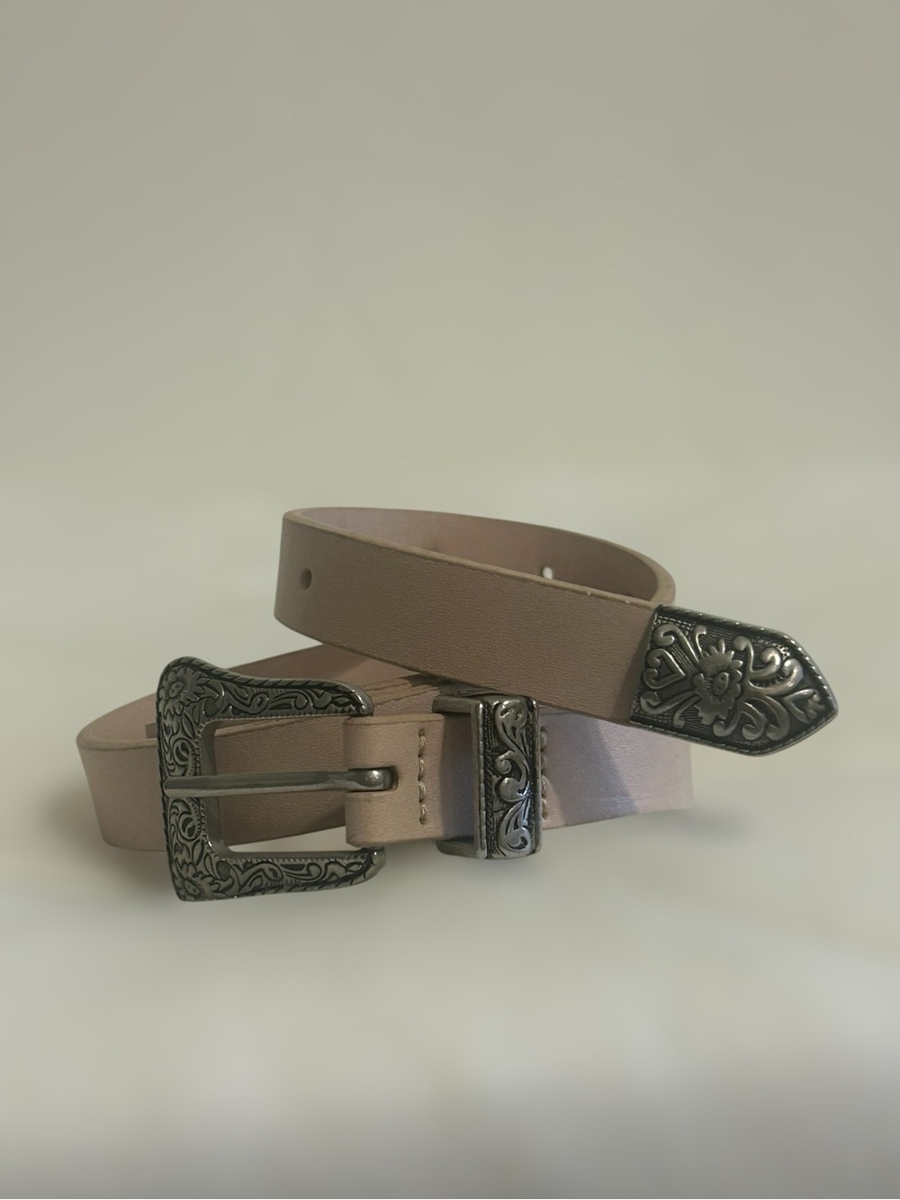 topshop western style pale pink belt